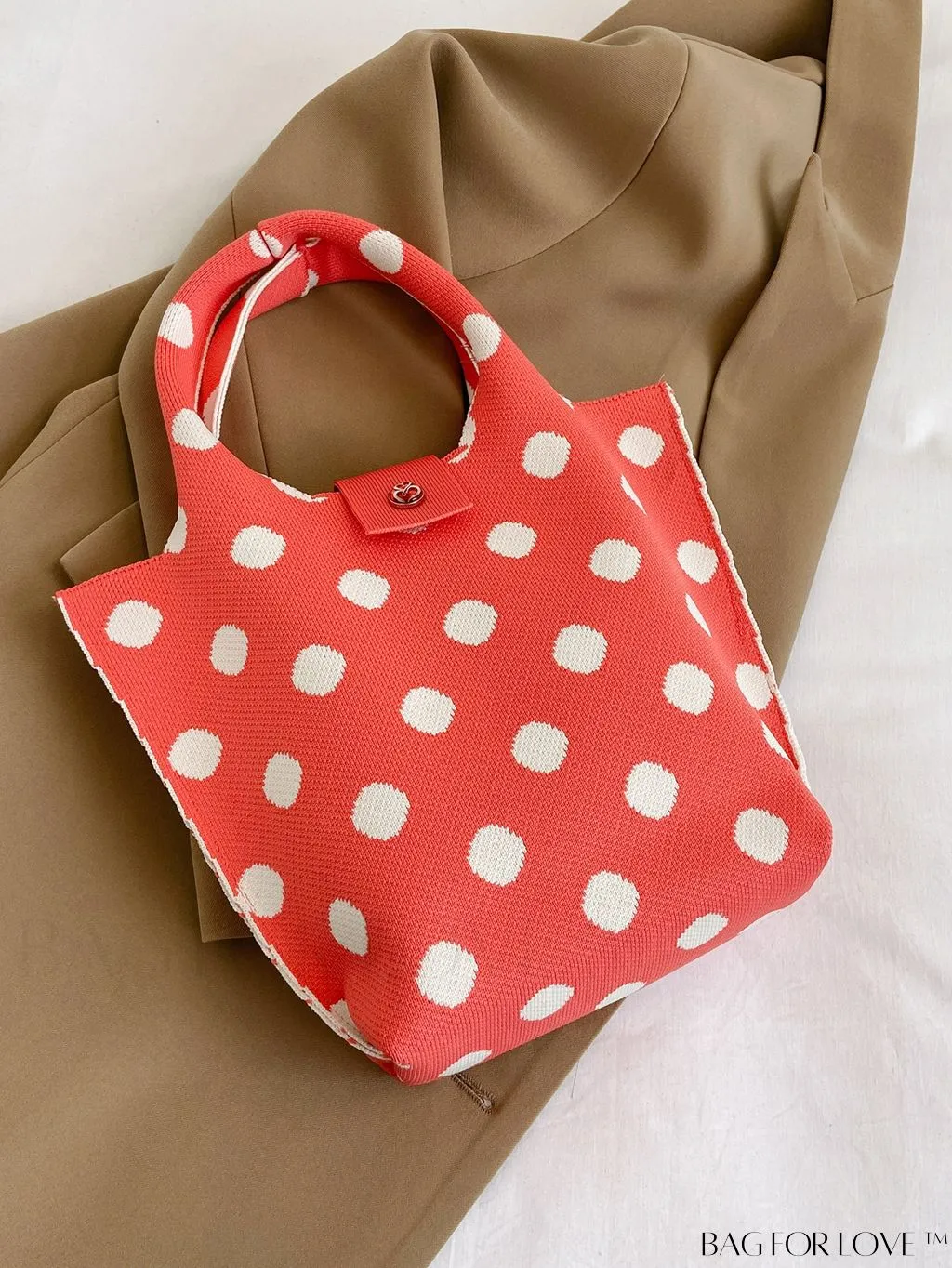 BagForLove - Womens Crochet Handbag: Trendy Polka Dot Design, Ideal for Beach & Daily Use