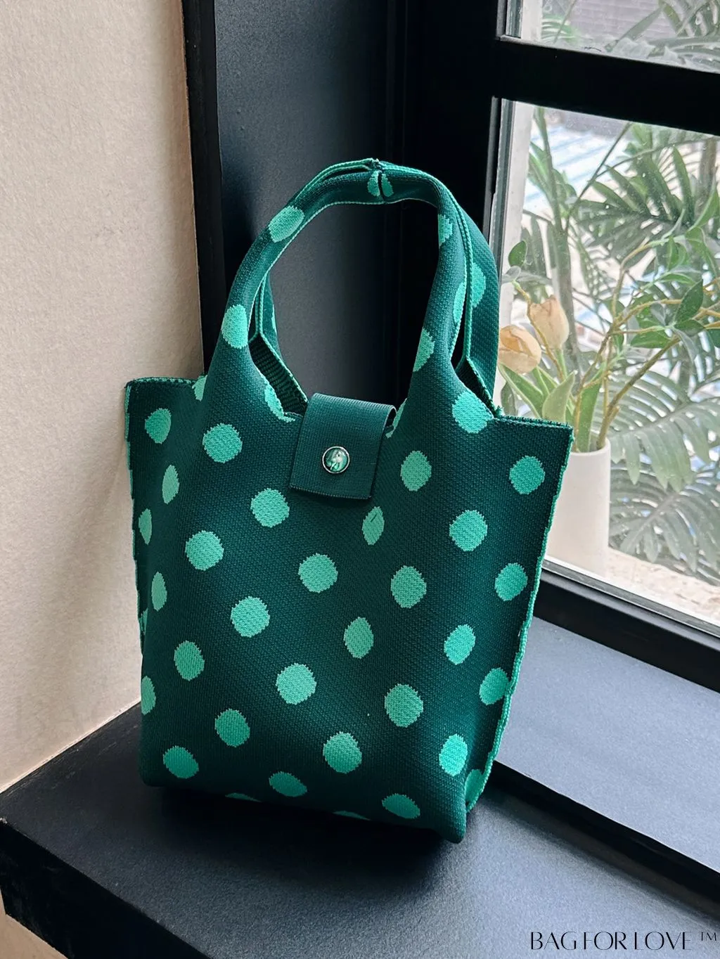 BagForLove - Womens Crochet Handbag: Trendy Polka Dot Design, Ideal for Beach & Daily Use