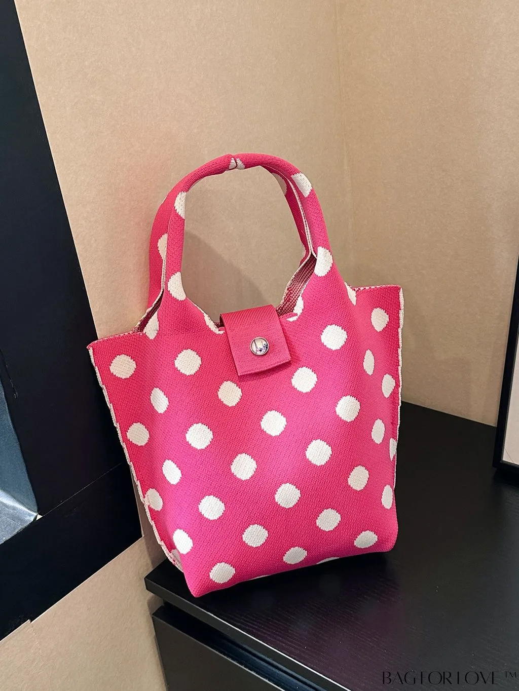 BagForLove - Womens Crochet Handbag: Trendy Polka Dot Design, Ideal for Beach & Daily Use
