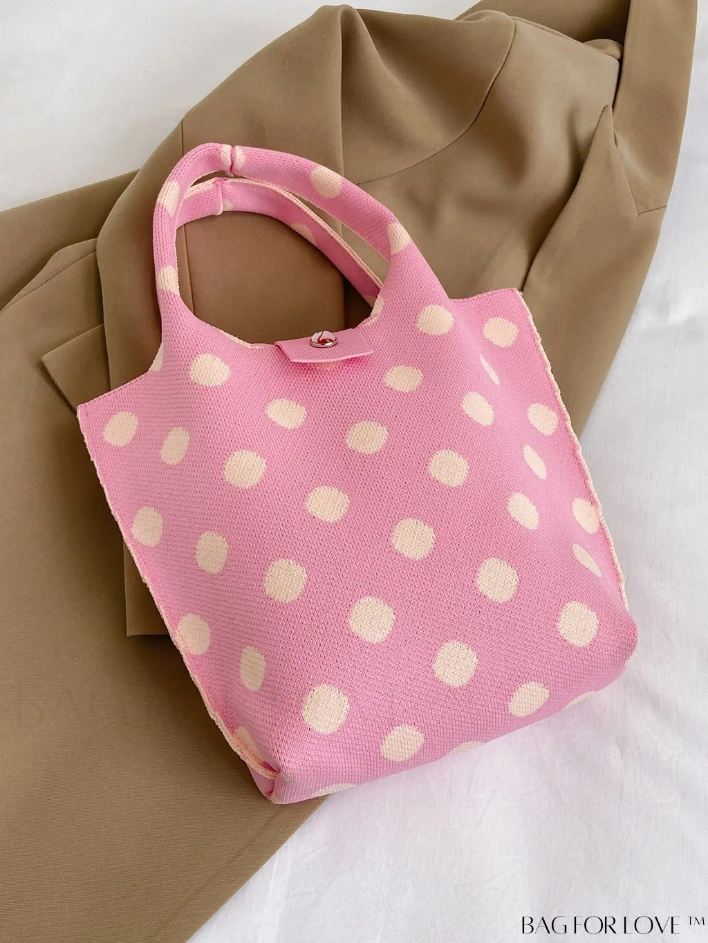 BagForLove - Womens Crochet Handbag: Trendy Polka Dot Design, Ideal for Beach & Daily Use