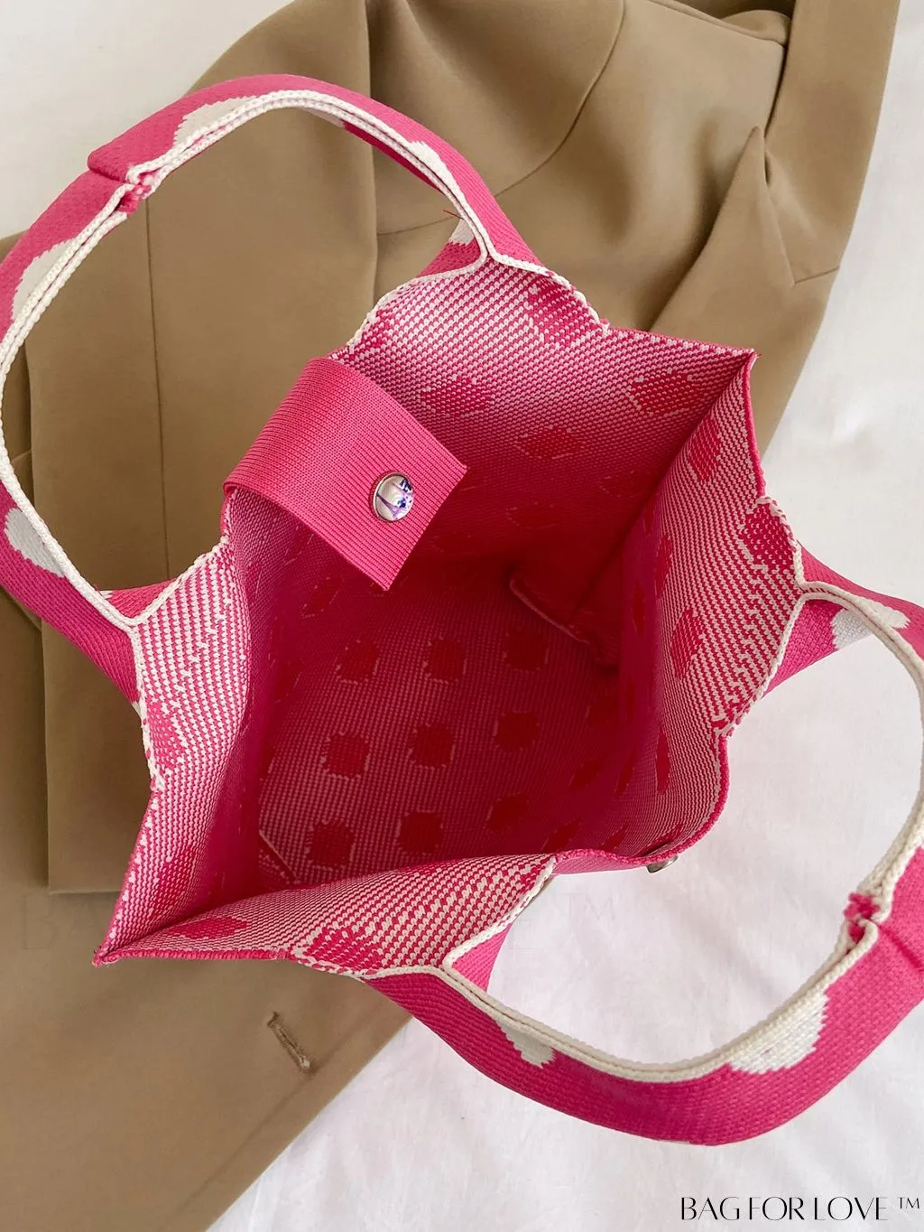 BagForLove - Womens Crochet Handbag: Trendy Polka Dot Design, Ideal for Beach & Daily Use