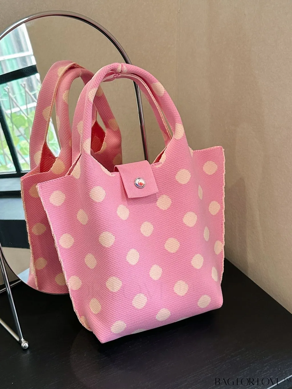 BagForLove - Womens Crochet Handbag: Trendy Polka Dot Design, Ideal for Beach & Daily Use