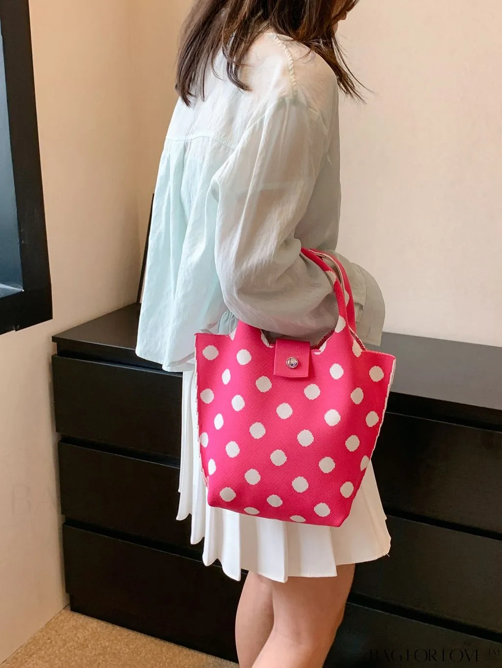 BagForLove - Womens Crochet Handbag: Trendy Polka Dot Design, Ideal for Beach & Daily Use