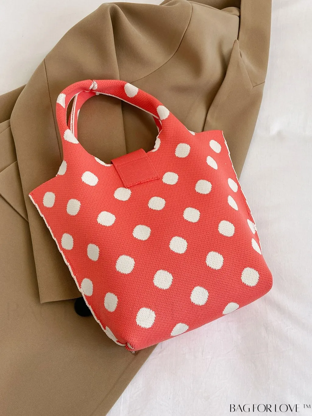 BagForLove - Womens Crochet Handbag: Trendy Polka Dot Design, Ideal for Beach & Daily Use