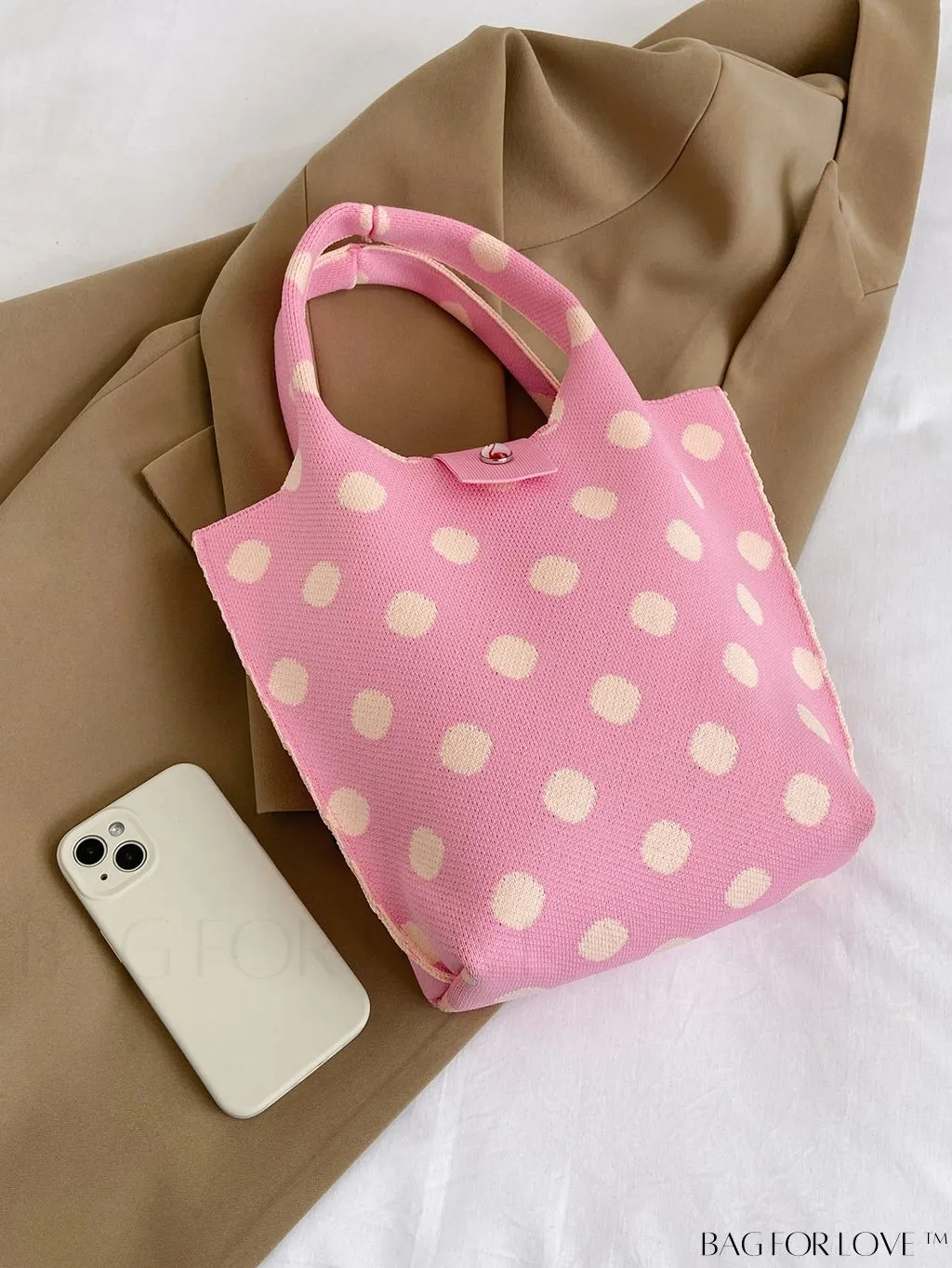 BagForLove - Womens Crochet Handbag: Trendy Polka Dot Design, Ideal for Beach & Daily Use