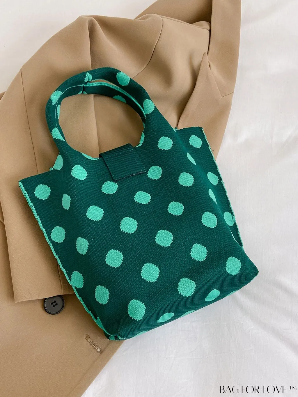 BagForLove - Womens Crochet Handbag: Trendy Polka Dot Design, Ideal for Beach & Daily Use