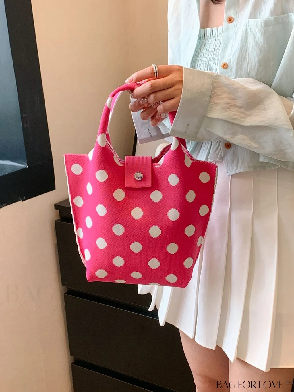 BagForLove - Womens Crochet Handbag: Trendy Polka Dot Design, Ideal for Beach & Daily Use