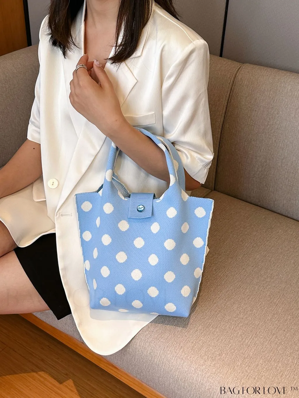 BagForLove - Womens Crochet Handbag: Trendy Polka Dot Design, Ideal for Beach & Daily Use