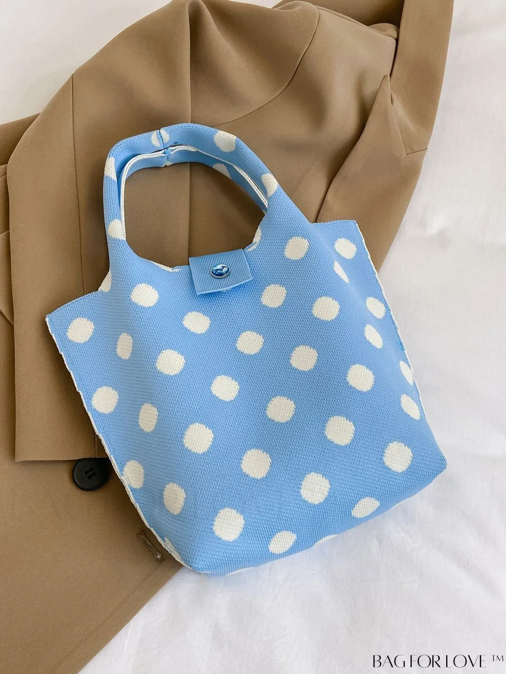 BagForLove - Womens Crochet Handbag: Trendy Polka Dot Design, Ideal for Beach & Daily Use