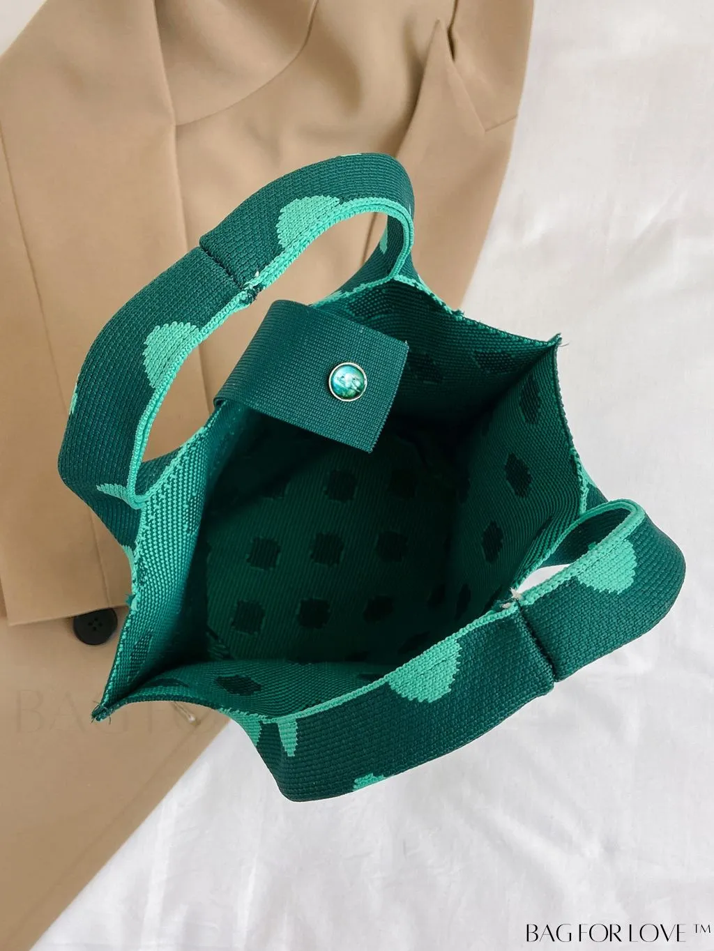 BagForLove - Womens Crochet Handbag: Trendy Polka Dot Design, Ideal for Beach & Daily Use