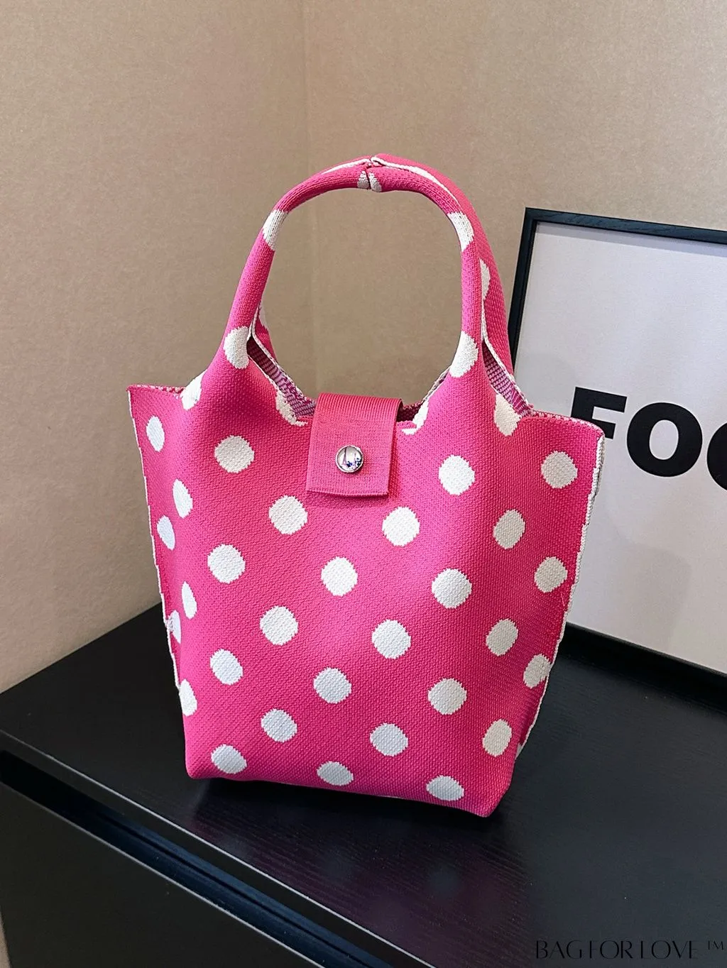 BagForLove - Womens Crochet Handbag: Trendy Polka Dot Design, Ideal for Beach & Daily Use