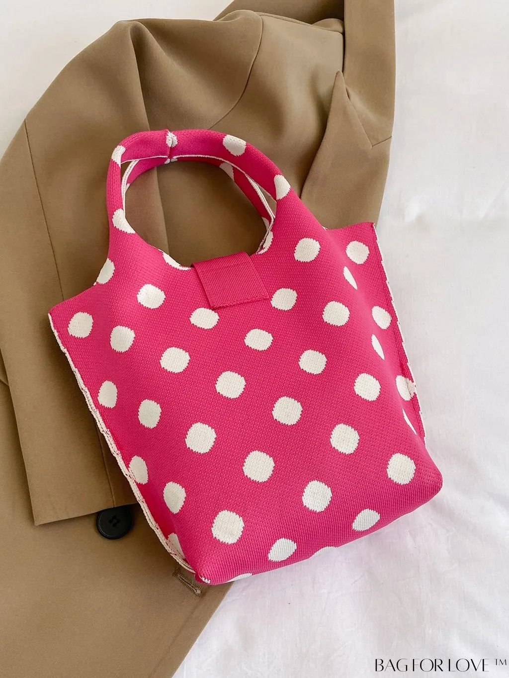BagForLove - Womens Crochet Handbag: Trendy Polka Dot Design, Ideal for Beach & Daily Use