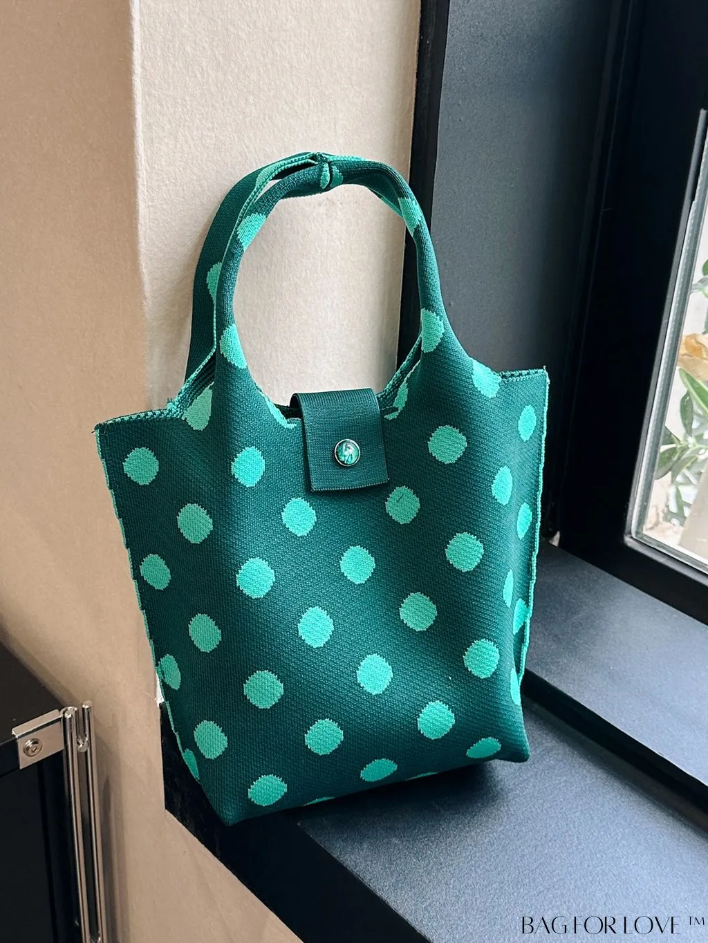 BagForLove - Womens Crochet Handbag: Trendy Polka Dot Design, Ideal for Beach & Daily Use