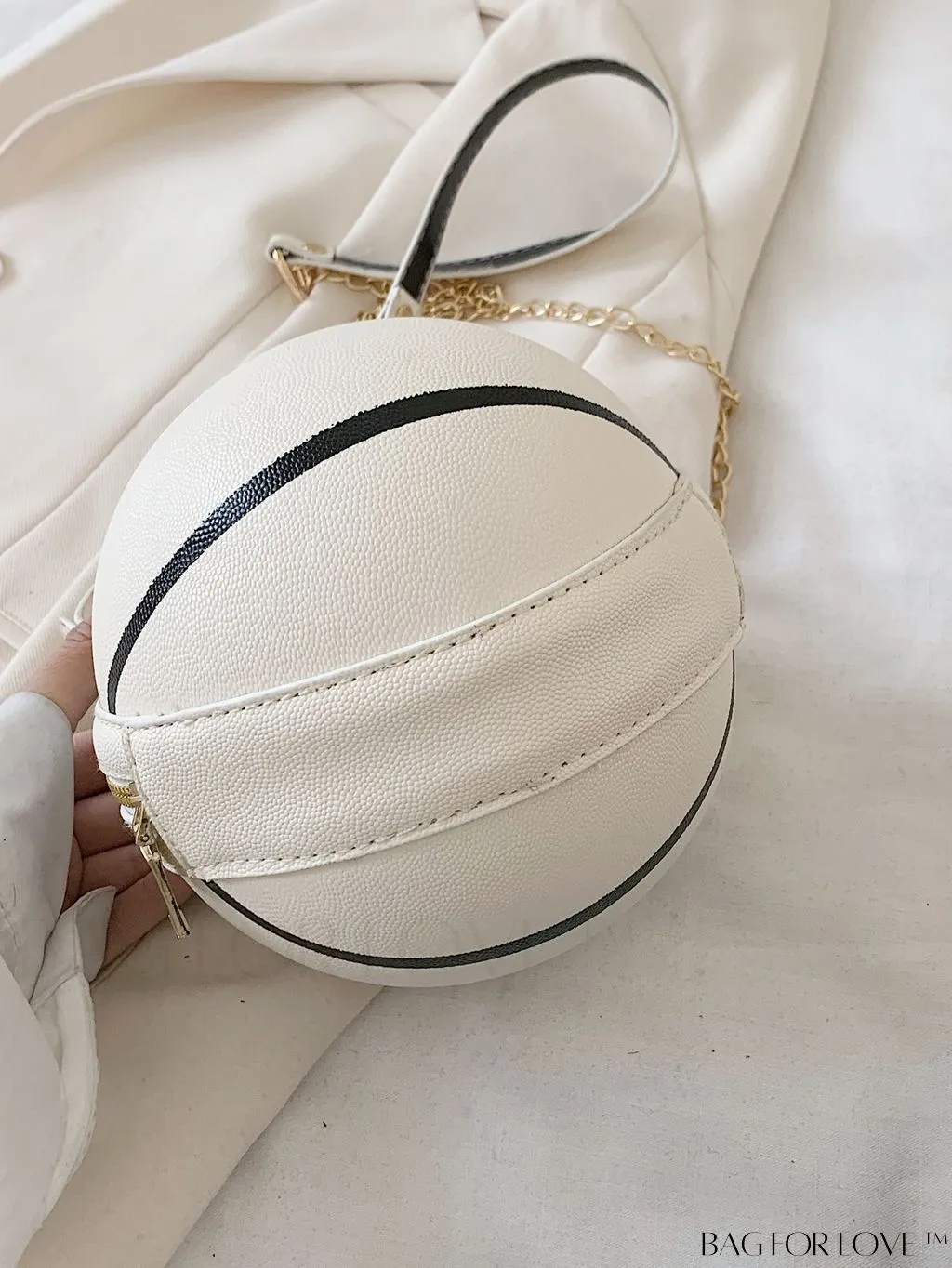 BagForLove - Y2K Basketball Satchel: Trendy Mini Graphic Crossbody with Chain Strap & Top Handle