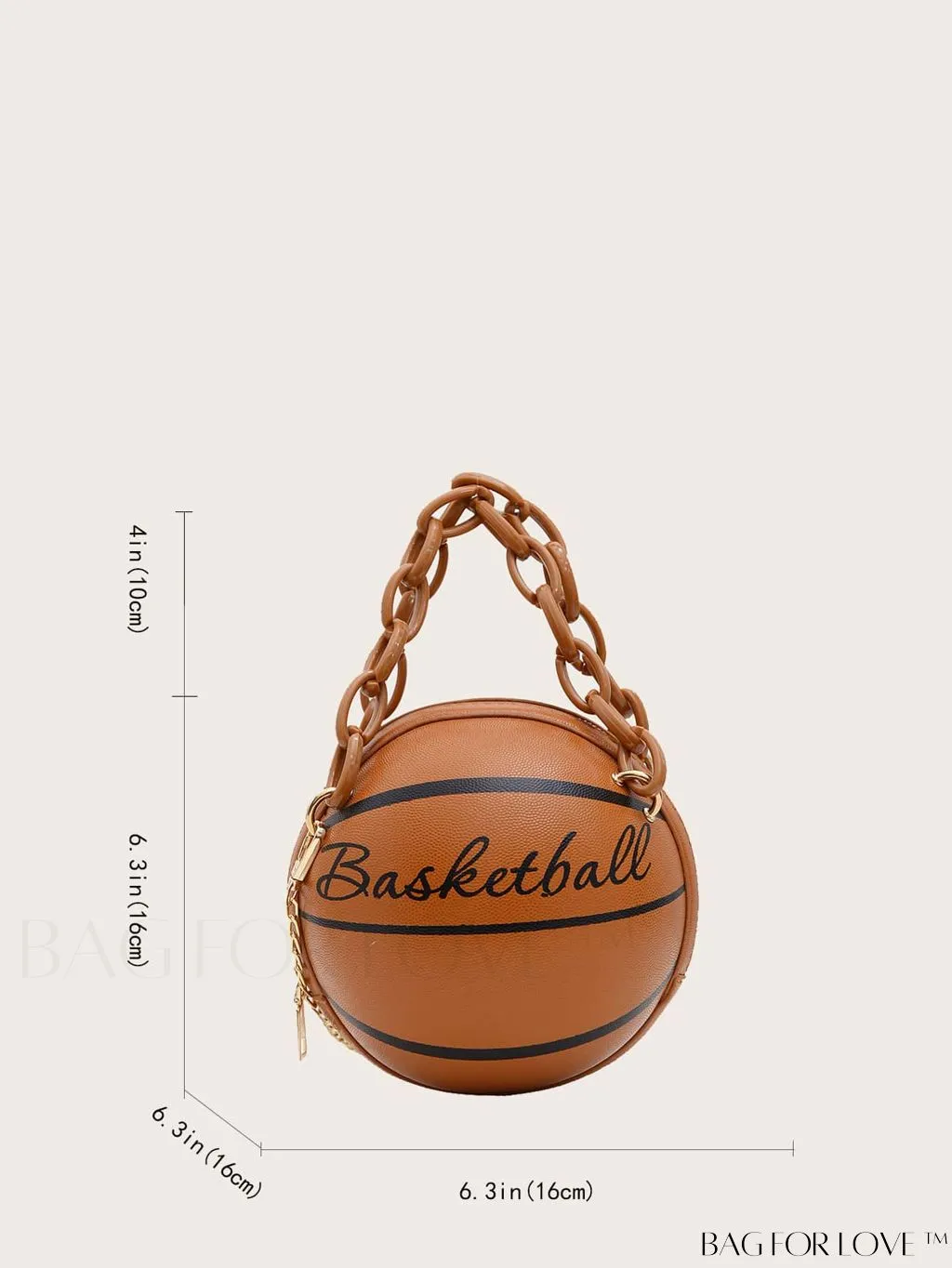BagForLove - Y2K Basketball Satchel: Trendy Mini Graphic Crossbody with Chain Strap & Top Handle