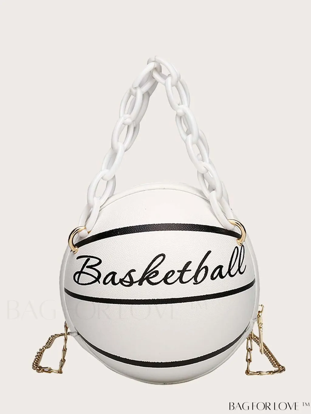 BagForLove - Y2K Basketball Satchel: Trendy Mini Graphic Crossbody with Chain Strap & Top Handle