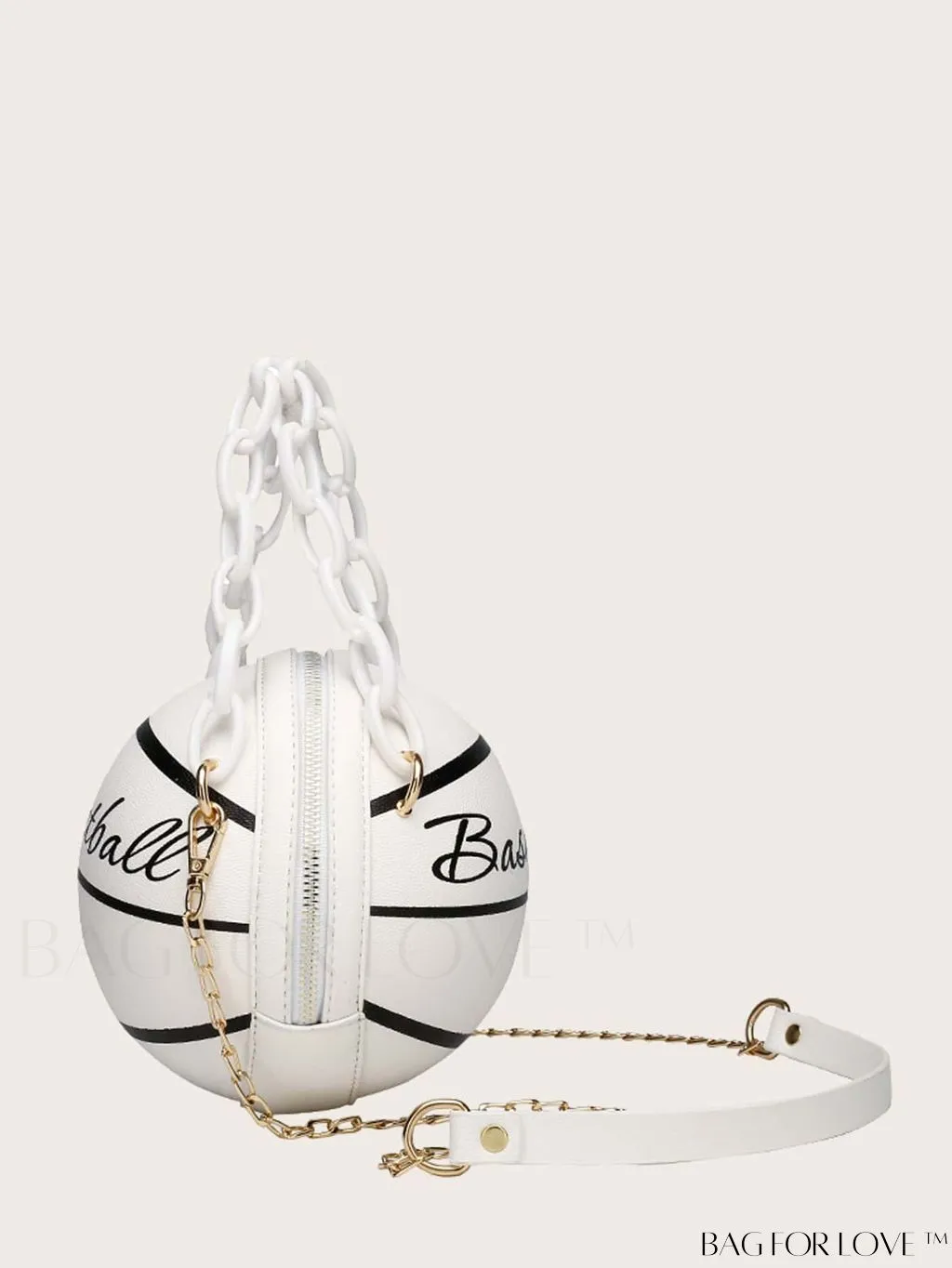 BagForLove - Y2K Basketball Satchel: Trendy Mini Graphic Crossbody with Chain Strap & Top Handle