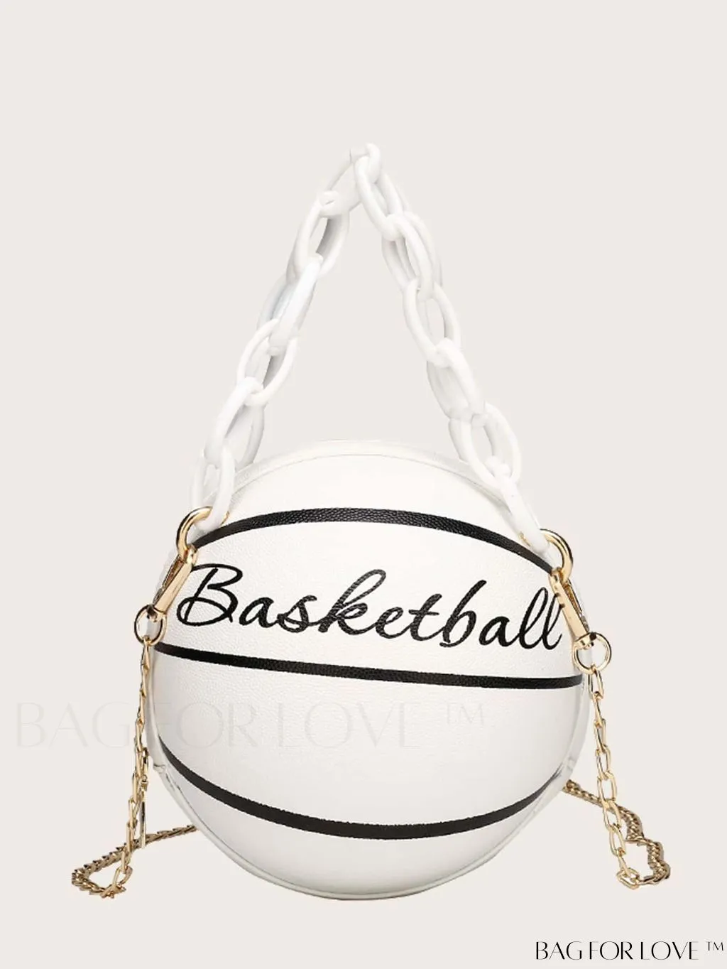 BagForLove - Y2K Basketball Satchel: Trendy Mini Graphic Crossbody with Chain Strap & Top Handle