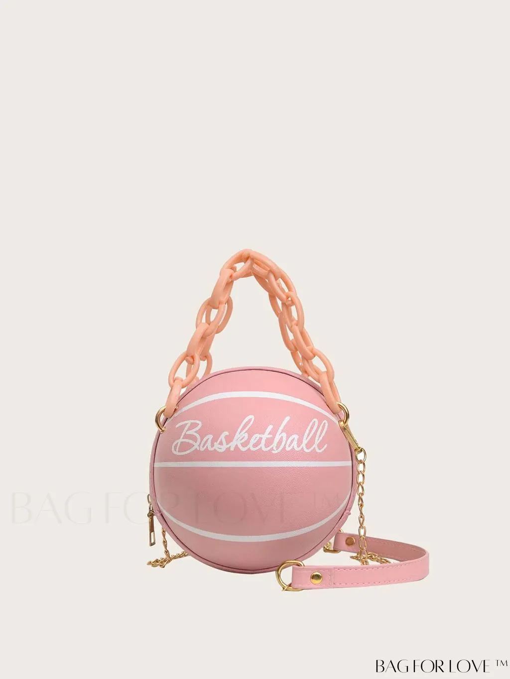 BagForLove - Y2K Basketball Satchel: Trendy Mini Graphic Crossbody with Chain Strap & Top Handle