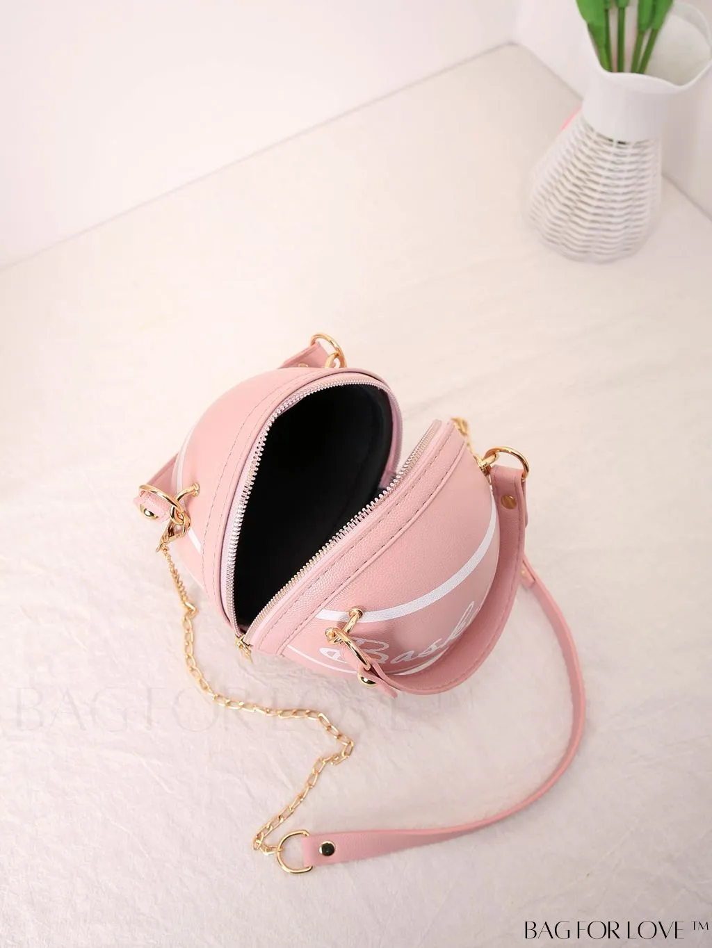BagForLove - Y2K Basketball Satchel: Trendy Mini Graphic Crossbody with Chain Strap & Top Handle