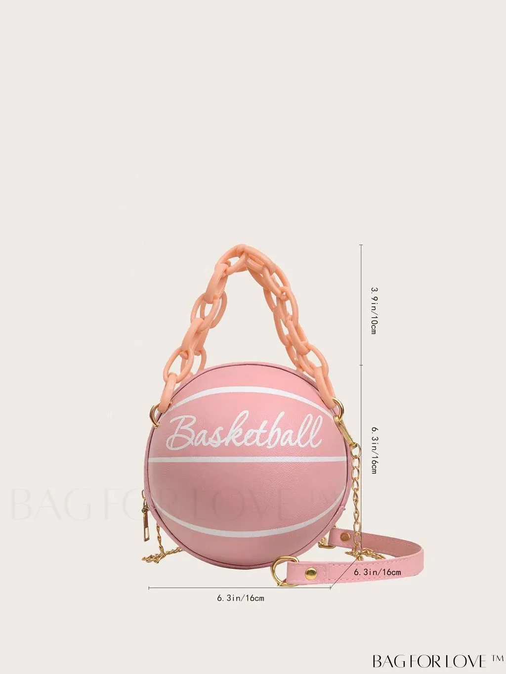 BagForLove - Y2K Basketball Satchel: Trendy Mini Graphic Crossbody with Chain Strap & Top Handle