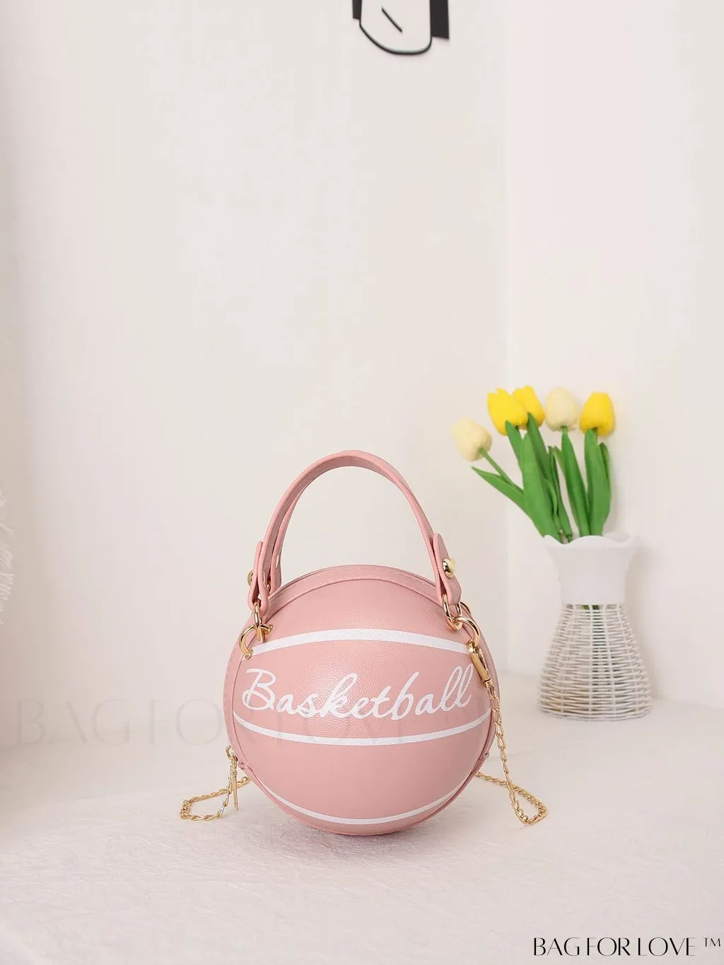 BagForLove - Y2K Basketball Satchel: Trendy Mini Graphic Crossbody with Chain Strap & Top Handle