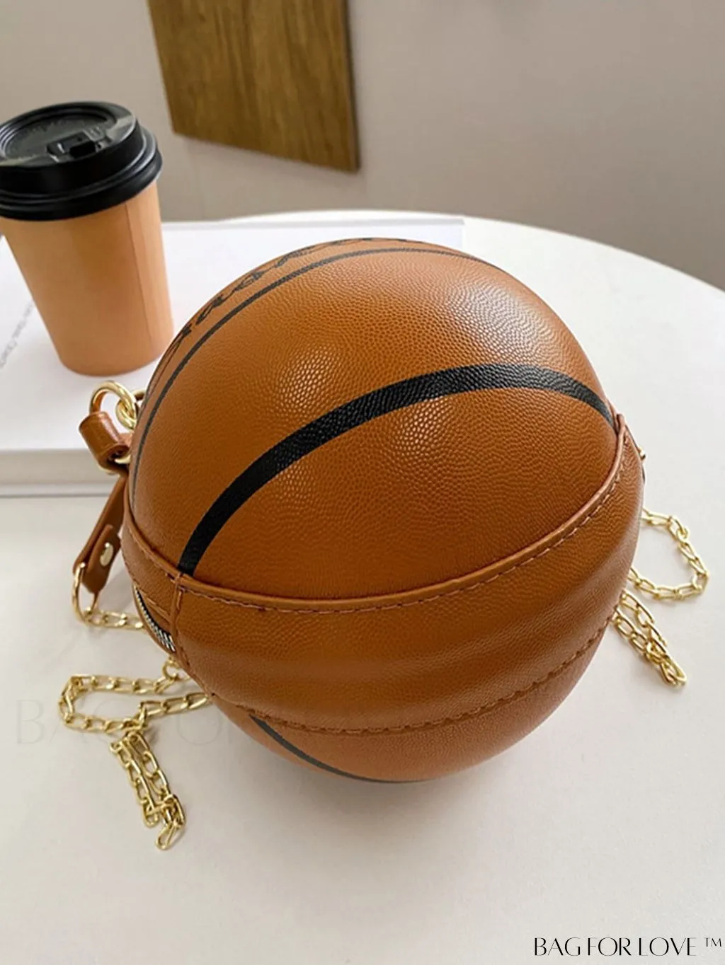BagForLove - Y2K Basketball Satchel: Trendy Mini Graphic Crossbody with Chain Strap & Top Handle