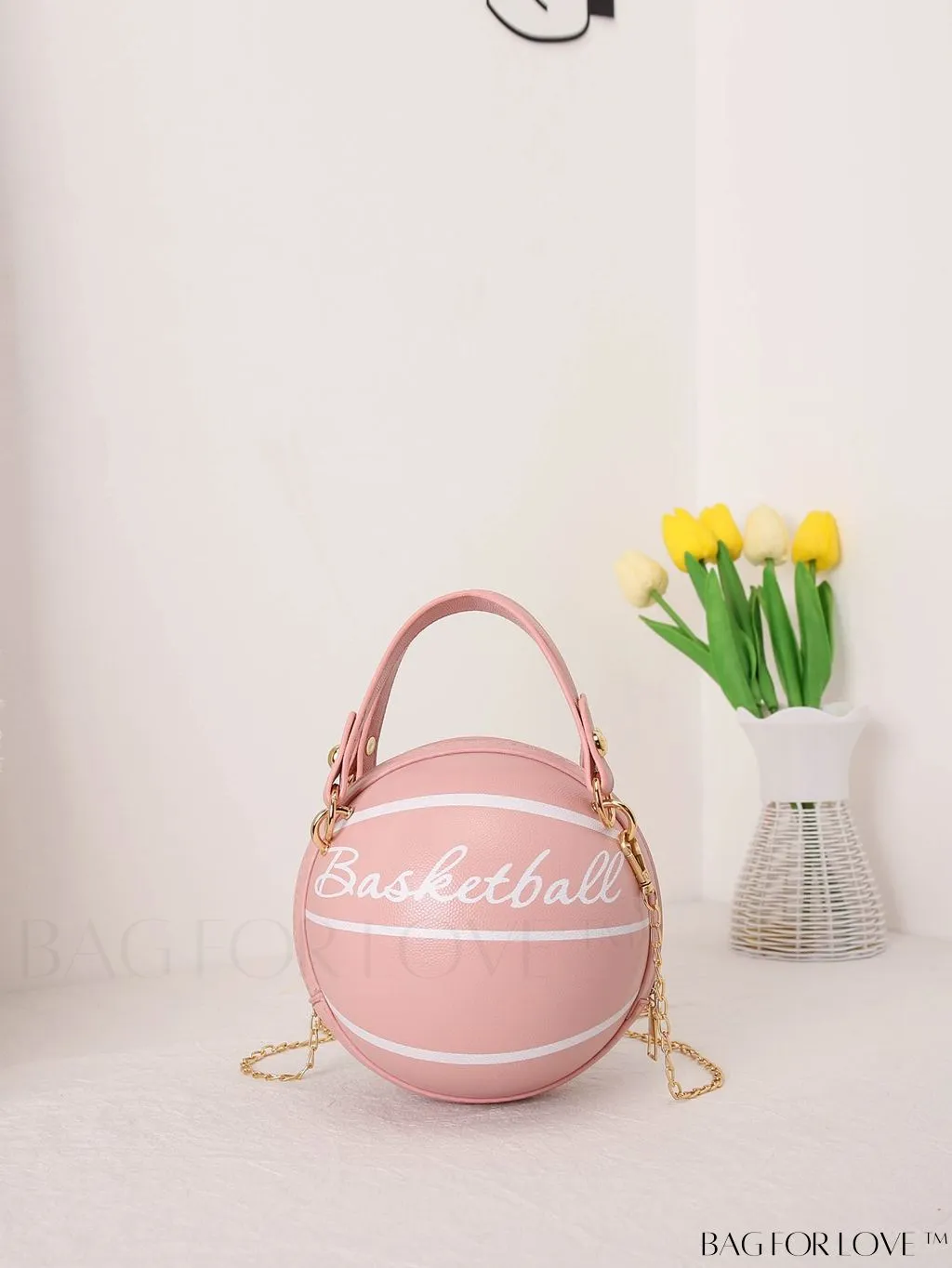 BagForLove - Y2K Basketball Satchel: Trendy Mini Graphic Crossbody with Chain Strap & Top Handle