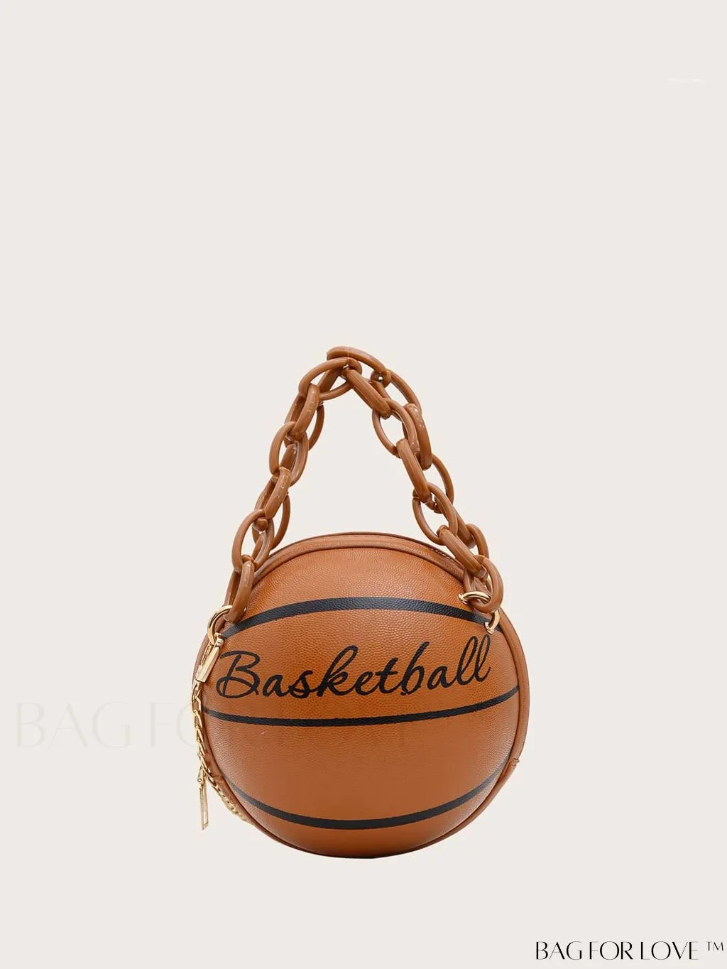 BagForLove - Y2K Basketball Satchel: Trendy Mini Graphic Crossbody with Chain Strap & Top Handle