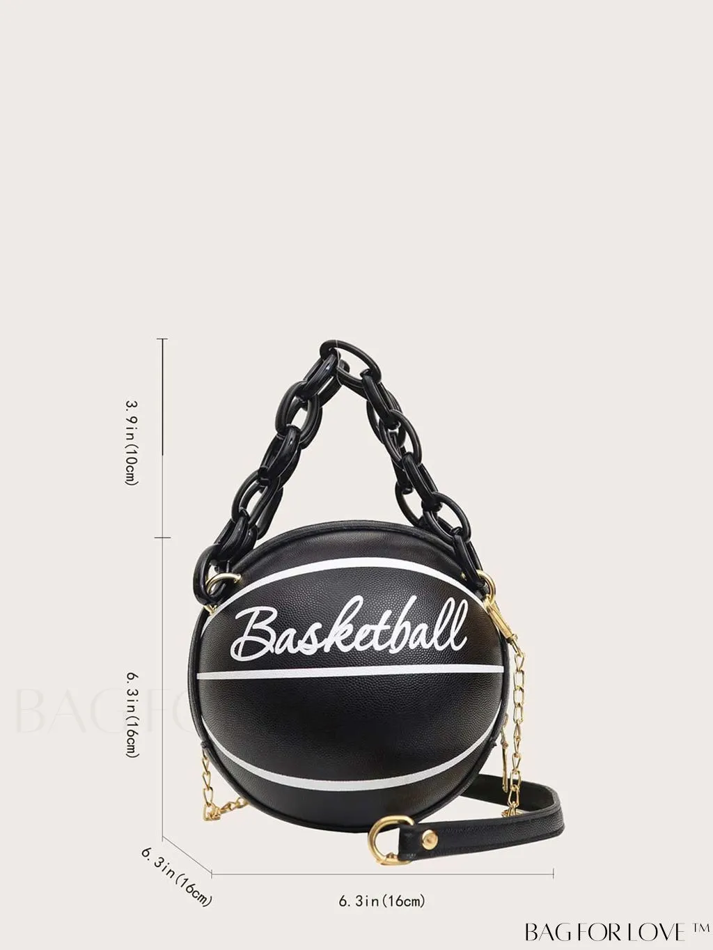 BagForLove - Y2K Basketball Satchel: Trendy Mini Graphic Crossbody with Chain Strap & Top Handle