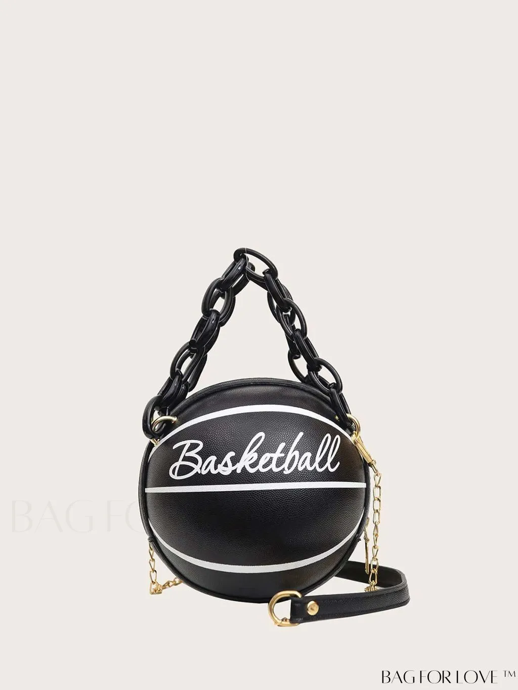 BagForLove - Y2K Basketball Satchel: Trendy Mini Graphic Crossbody with Chain Strap & Top Handle