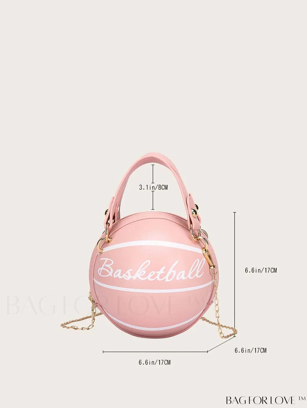 BagForLove - Y2K Basketball Satchel: Trendy Mini Graphic Crossbody with Chain Strap & Top Handle