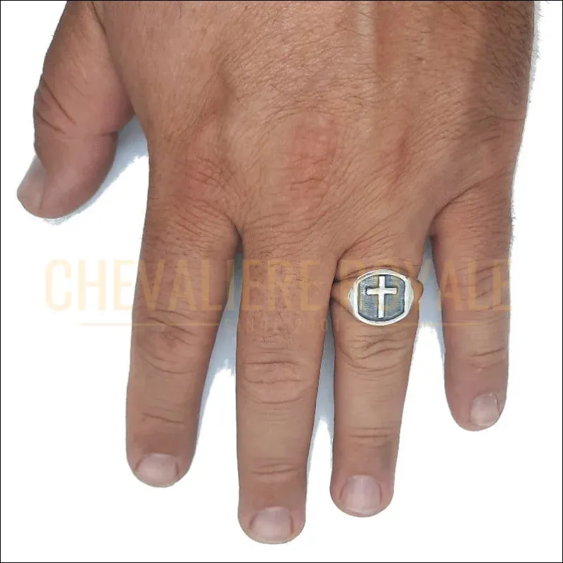 Bague Chevalière Unique :  Symbole Chrétien Spirituel