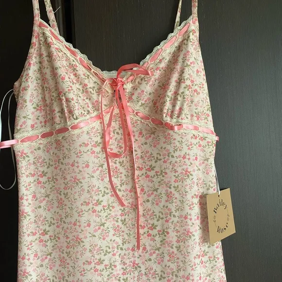 bailey rose  mesh Floral Pink Maxi Dress maxi size S
