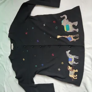 Bechamel, Women's Artsy Teacher, Embroidered, Sequins Detailed Animals, sz XL