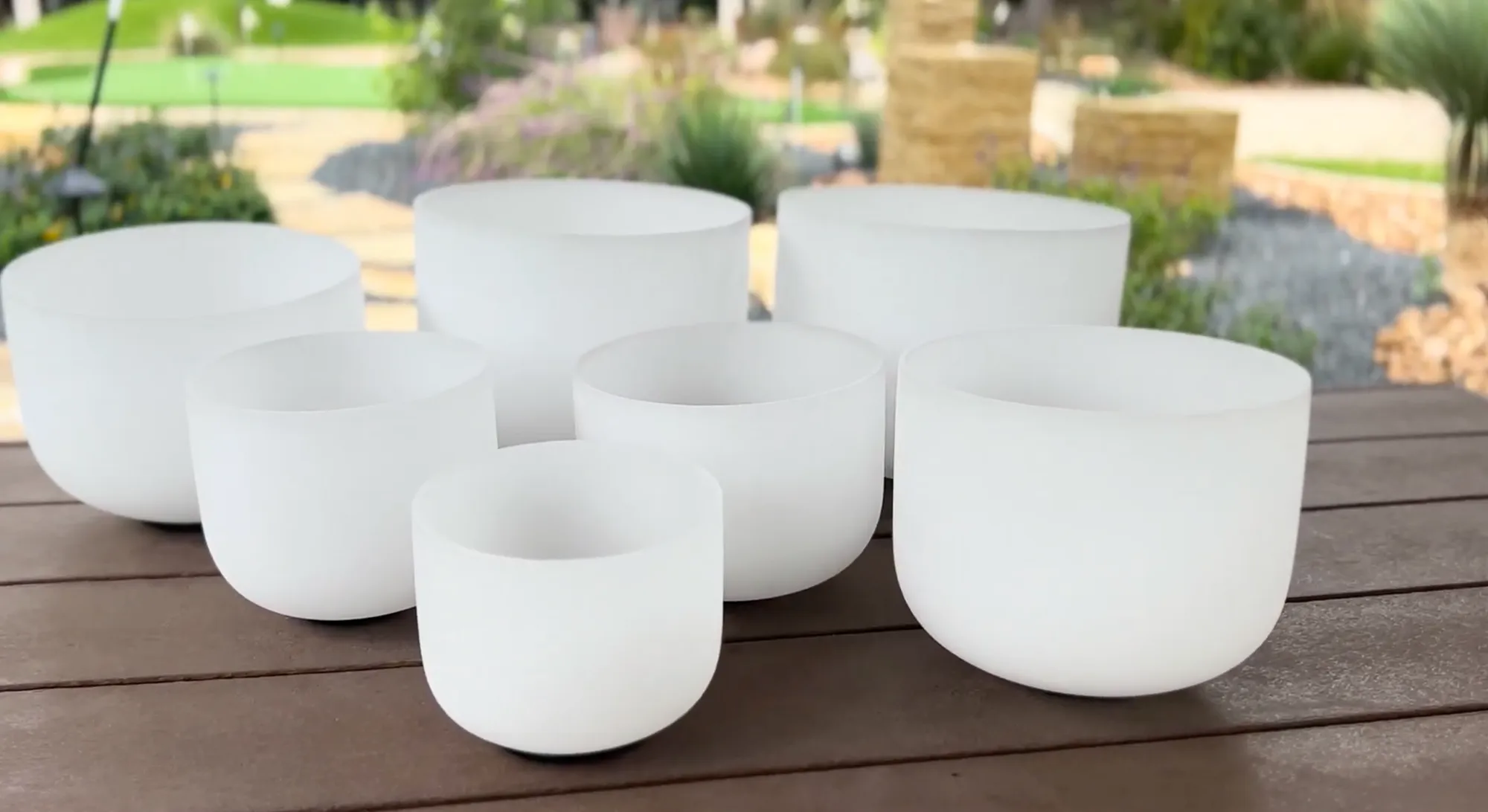 Ben Carroll Signature Frosted Crystal Singing Bowl Sets