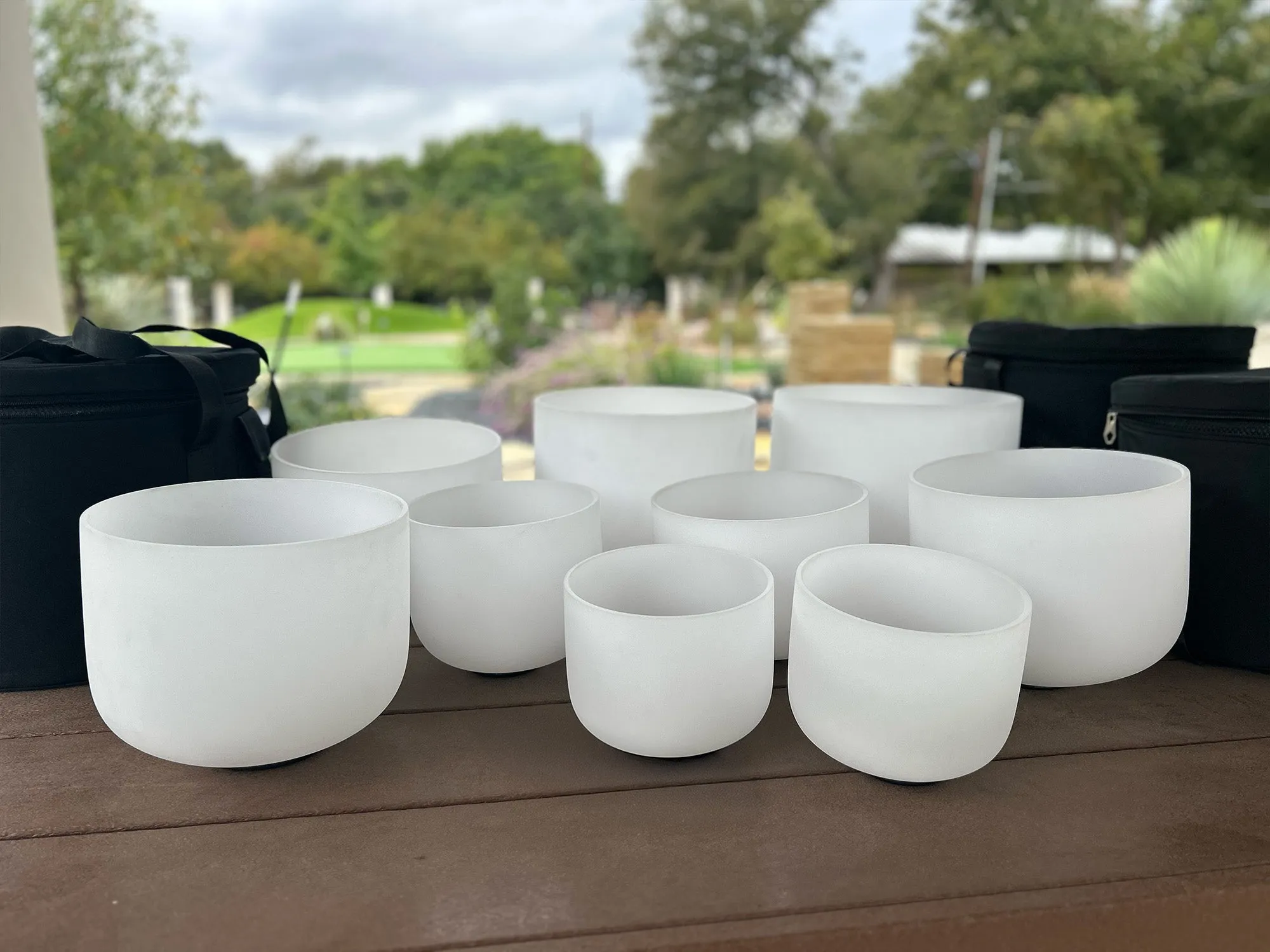 Ben Carroll Signature Frosted Crystal Singing Bowl Sets