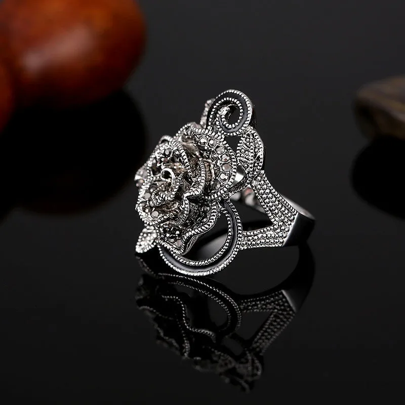 Big Rose Flower Elegant Ring
