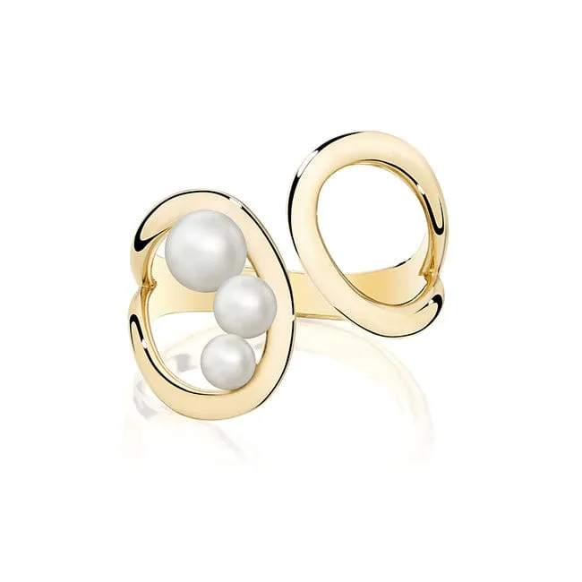 Birks Yellow Gold Freshwater Pearl Ring, Size 7