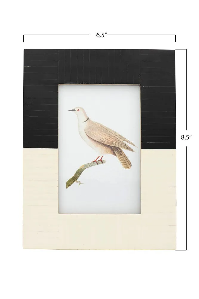 Black & White Resin Photo Frame (Holds 4" x 6" Photo)