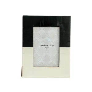 Black & White Resin Photo Frame (Holds 4" x 6" Photo)