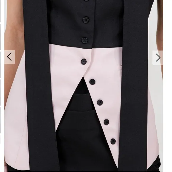 Black and Pink Asymmetrical Mini Skirt for Cocktail