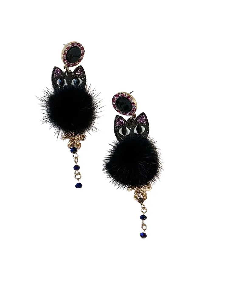 Black Cat Earring