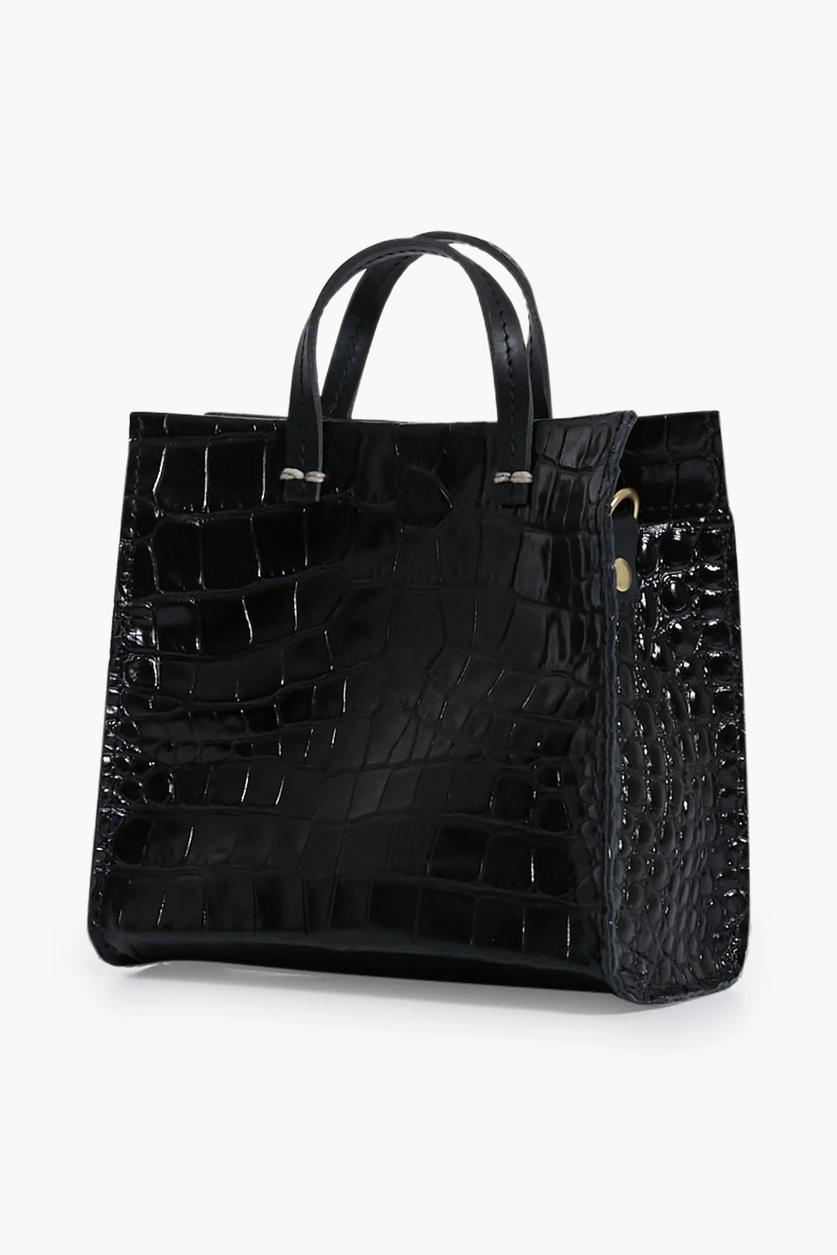 Black Croco Simple Tote Bebe