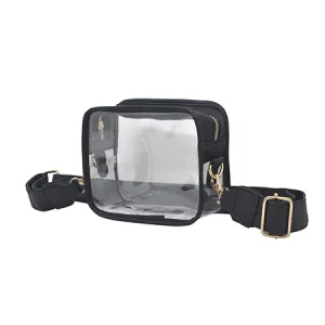 Black NGIL Clear Stadium Thick Adjustable Strap Crossbody Bag