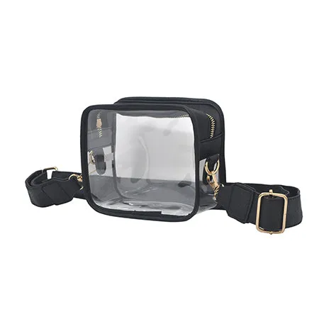 Black NGIL Clear Stadium Thick Adjustable Strap Crossbody Bag