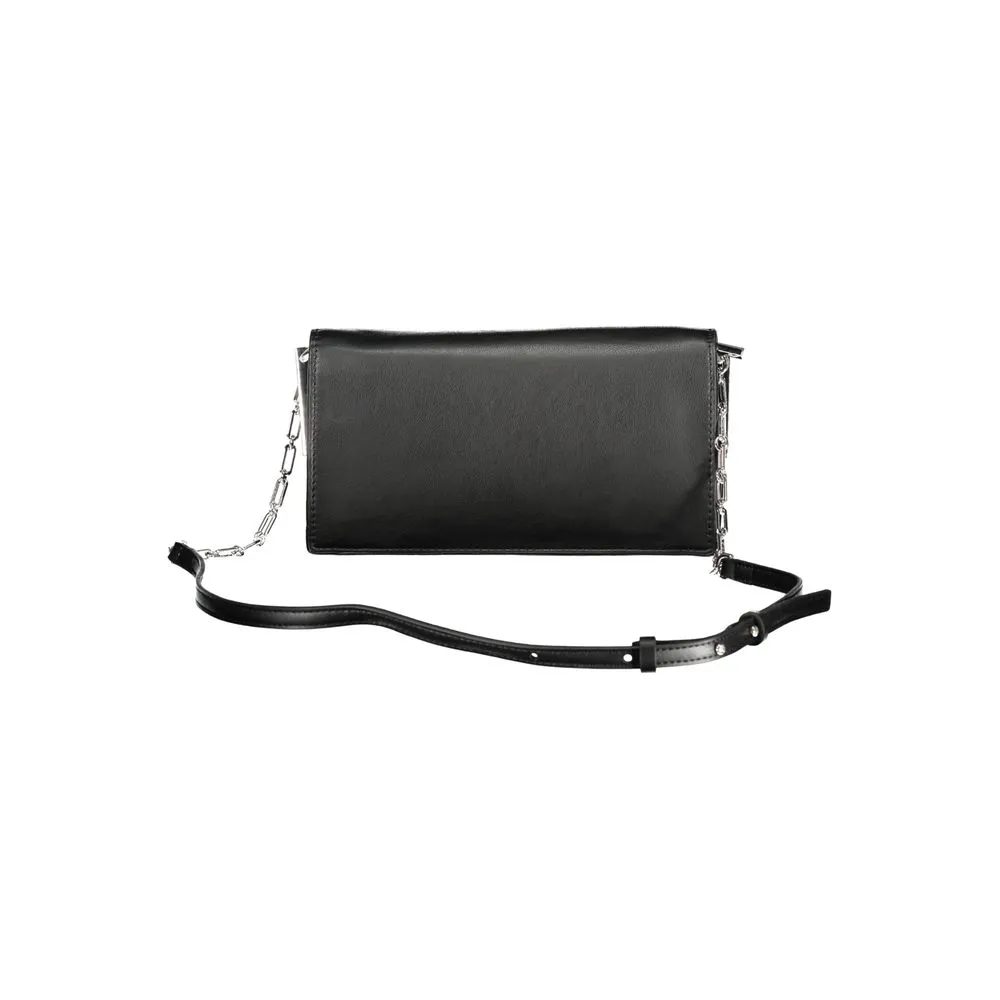 Black Polyester Women Handbag