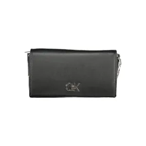Black Polyester Women Handbag