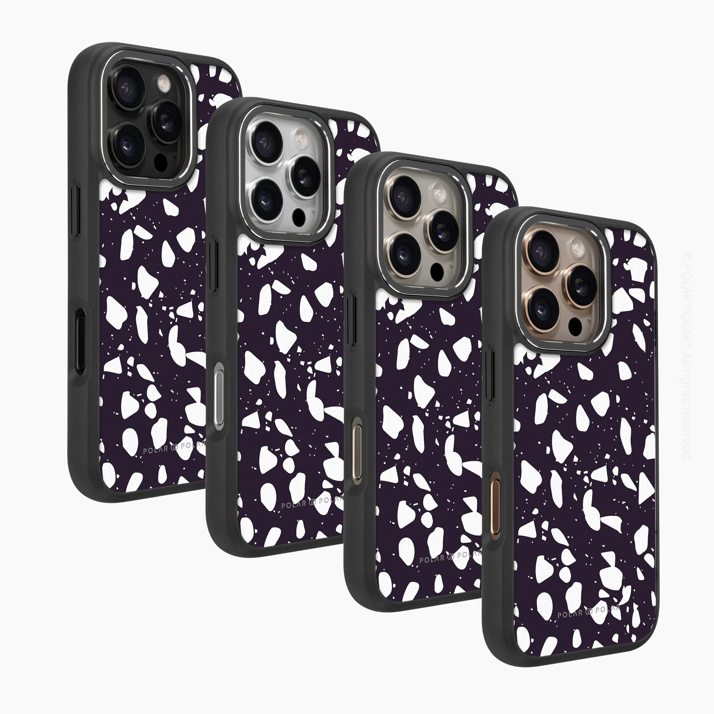 Black Rocky Road Terrazzo - iPhone 16 Pro Frosted Black Bumper MagSafe Case