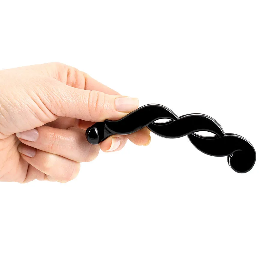 Black Smooth Braid Style Plastic Banana Clip